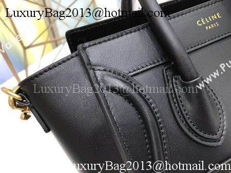 Celine Luggage Nano Tote Bag Original Leather CC3560 Black