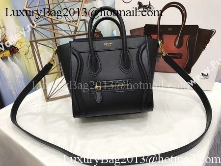 Celine Luggage Nano Tote Bag Original Leather CC3560 Black
