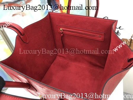 Celine Luggage Phantom Tote Bag Croco Leather CT3372 Red