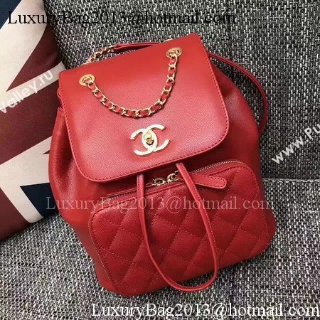 Chanel Original Leather Backpack CHA2590 Red