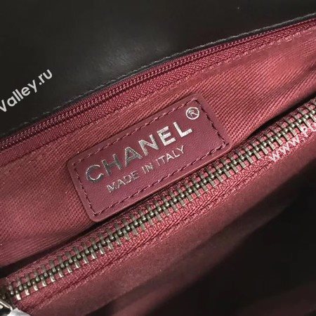 Chanel Classic Red Top Handle Bag Original Leather A92991 Black