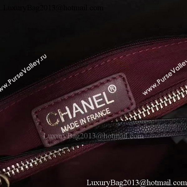 Chanel Classic Top Handle Bag Black Sheepskin Leather A92991 Silver