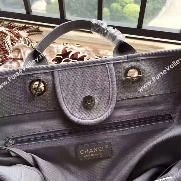 Chanel Deauville Tote Bag Original Canvas Leather A68047-11