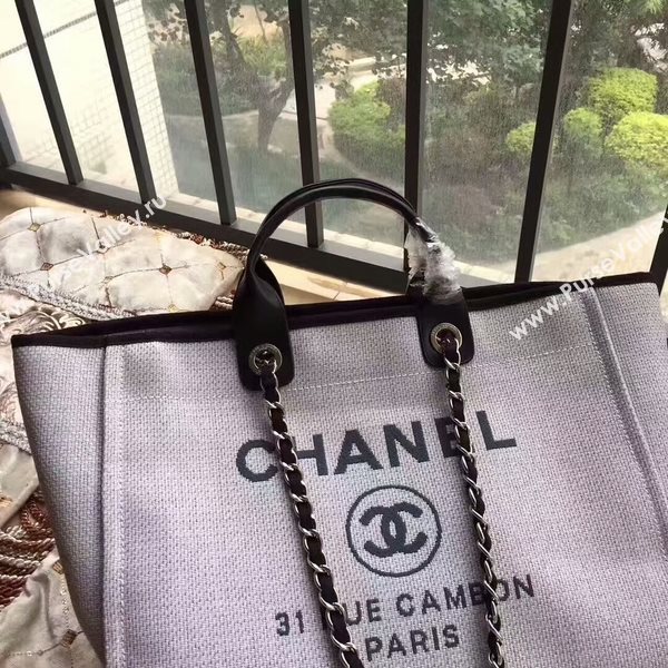 Chanel Deauville Tote Bag Original Canvas Leather A68047-12