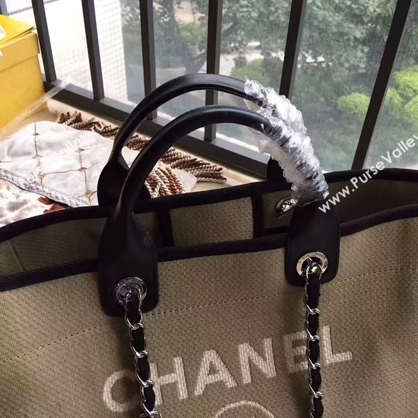 Chanel Deauville Tote Bag Original Canvas Leather A68047-14