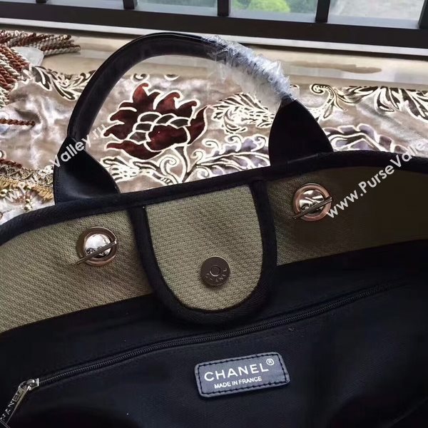 Chanel Deauville Tote Bag Original Canvas Leather A68047-14