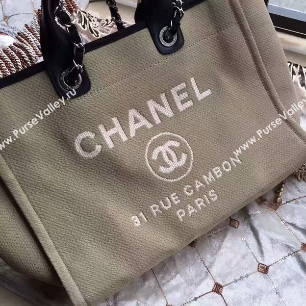 Chanel Deauville Tote Bag Original Canvas Leather A68047-14