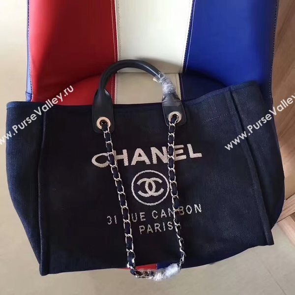 Chanel Deauville Tote Bag Original Canvas Leather A68047-7