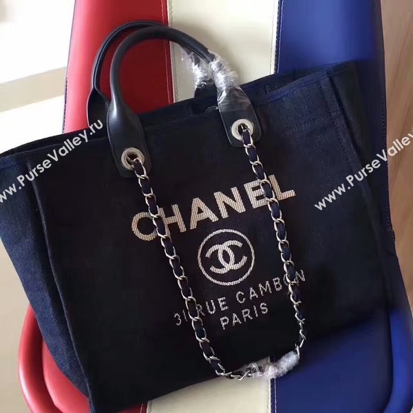 Chanel Deauville Tote Bag Original Canvas Leather A68047-7