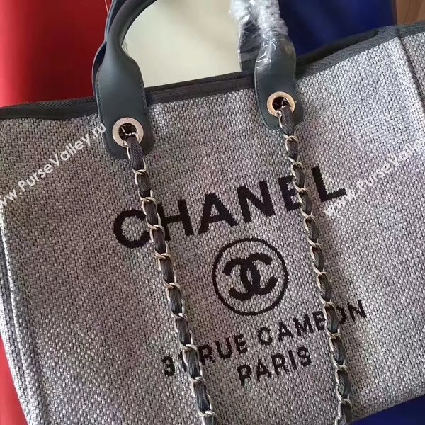 Chanel Deauville Tote Bag Original Canvas Leather A68047-5