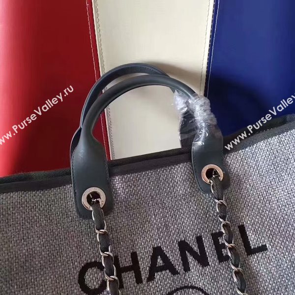Chanel Deauville Tote Bag Original Canvas Leather A68047-5