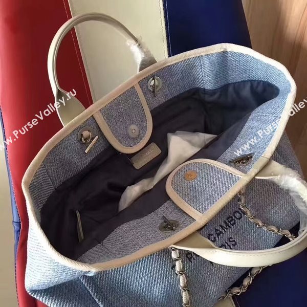 Chanel Deauville Tote Bag Original Canvas Leather A68047-8