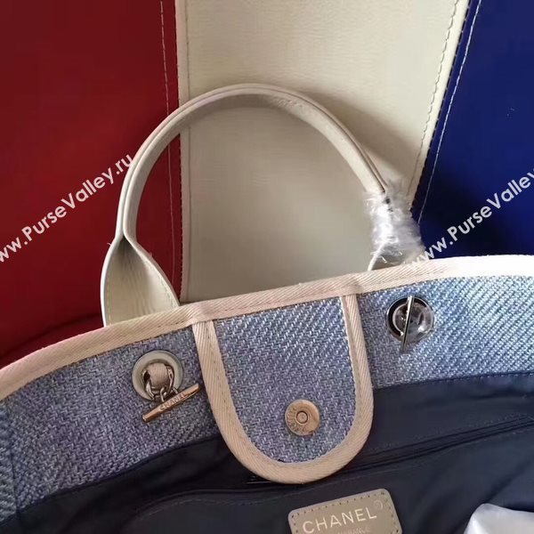 Chanel Deauville Tote Bag Original Canvas Leather A68047-8