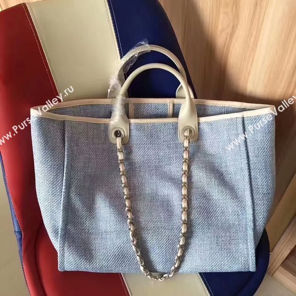 Chanel Deauville Tote Bag Original Canvas Leather A68047-8