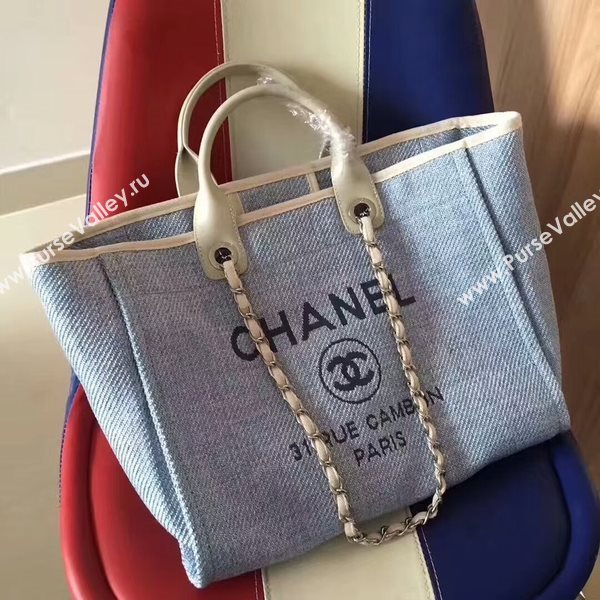 Chanel Deauville Tote Bag Original Canvas Leather A68047-8