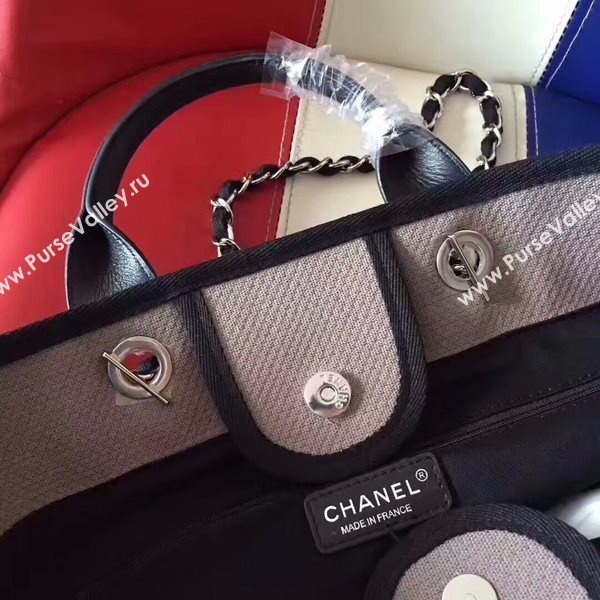 Chanel Deauville Tote Bag Original Canvas Leather A68047-9