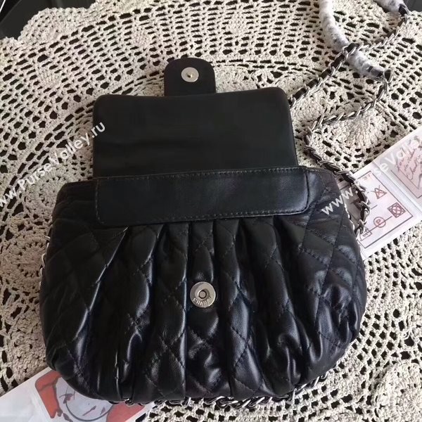 Chanel Falp Shoulder Bag Sheepskin Leather 8006A Black