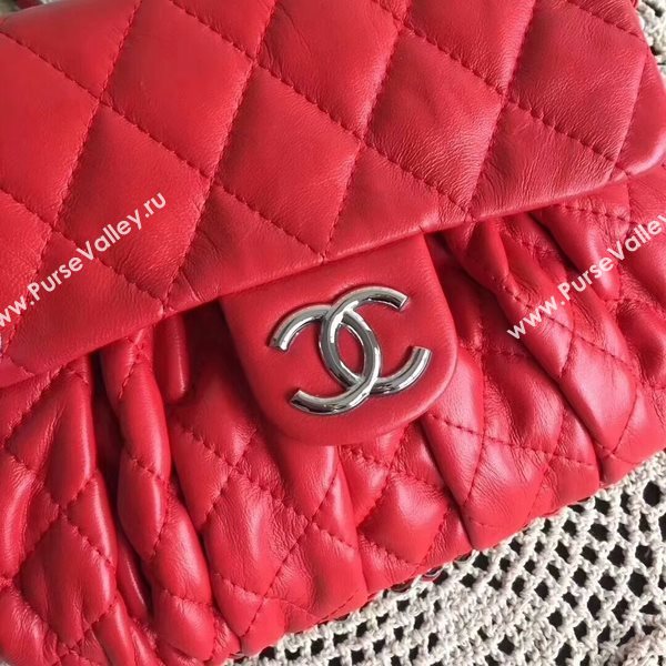 Chanel Falp Shoulder Bag Sheepskin Leather 8006A Red