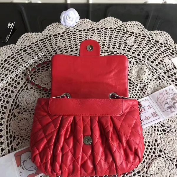 Chanel Falp Shoulder Bag Sheepskin Leather 8006A Red