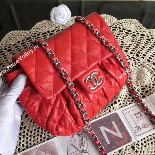 Chanel Falp Shoulder Bag Sheepskin Leather 8006A Red