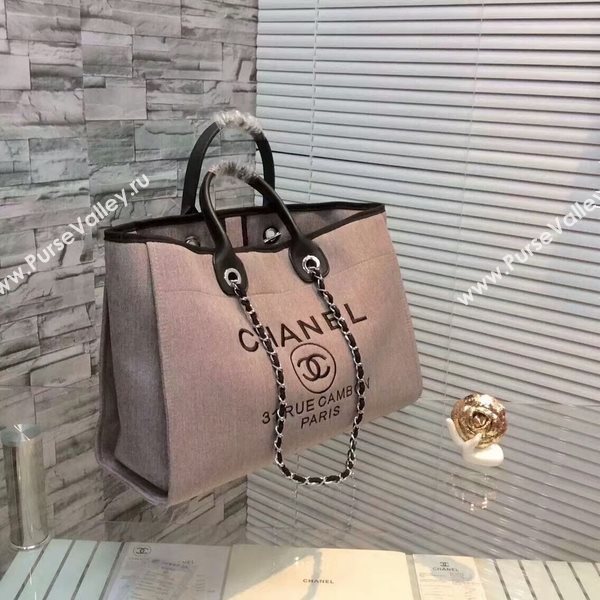 Chanel Large Canvas Tote Shopping Bag CNA1679 Grey