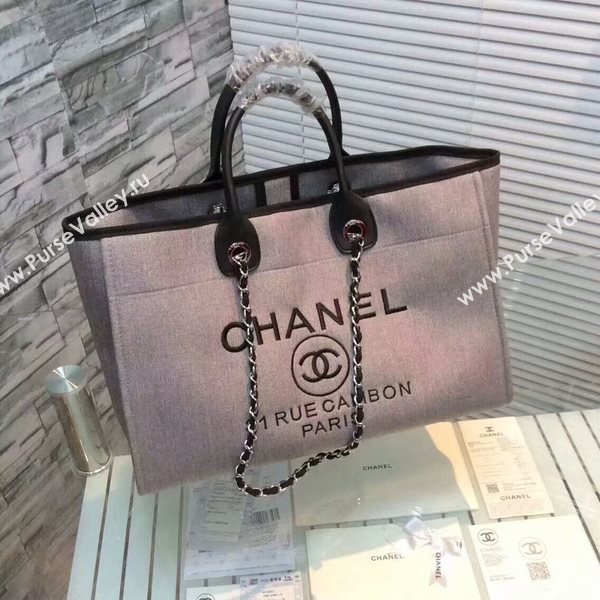 Chanel Large Canvas Tote Shopping Bag CNA1679 Grey