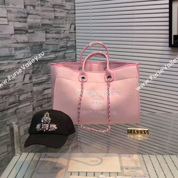 Chanel Large Canvas Tote Shopping Bag CNA1679 Light Pink