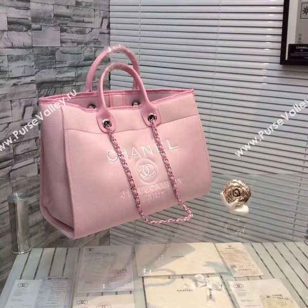 Chanel Large Canvas Tote Shopping Bag CNA1679 Light Pink