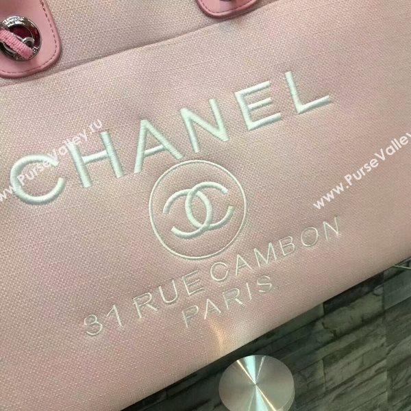 Chanel Large Canvas Tote Shopping Bag CNA1679 Light Pink