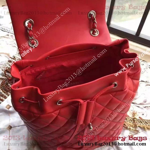Chanel Sheepskin Leather Backpack A91121 Red
