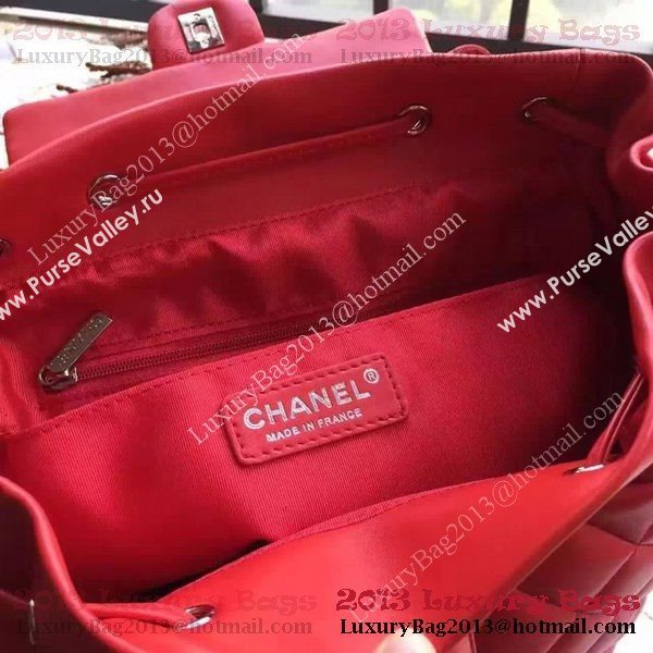 Chanel Sheepskin Leather Backpack A91121 Red