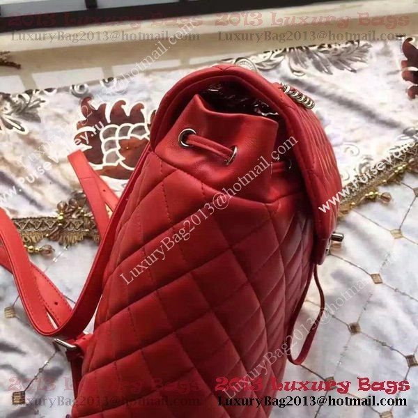 Chanel Sheepskin Leather Backpack A91121 Red