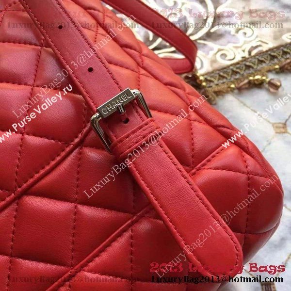Chanel Sheepskin Leather Backpack A91121 Red