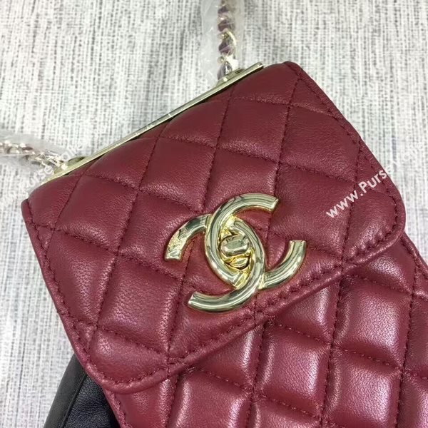 Chanel Sheepskin Leather Shoulder Bag 84074 Dark Red