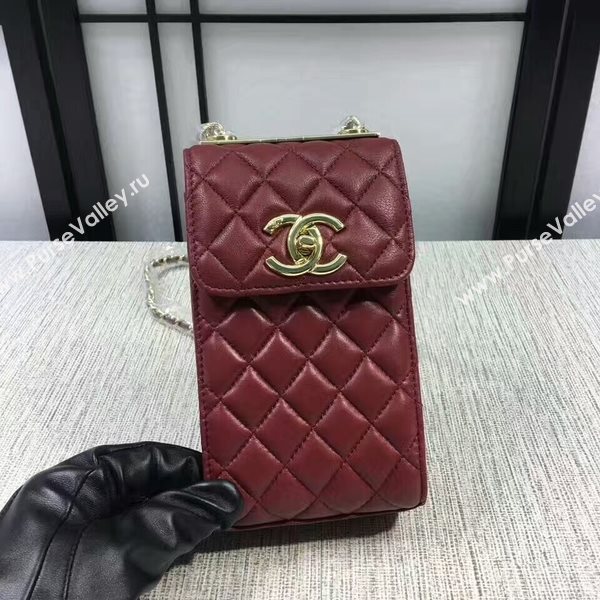 Chanel Sheepskin Leather Shoulder Bag 84074 Dark Red