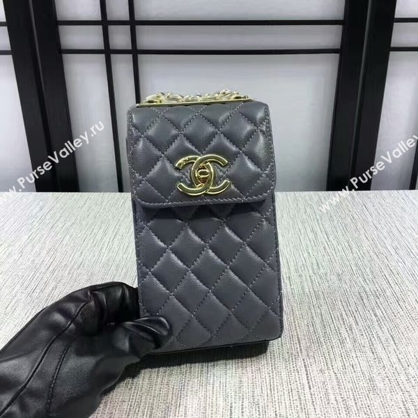 Chanel Sheepskin Leather Shoulder Bag 84074 Grey