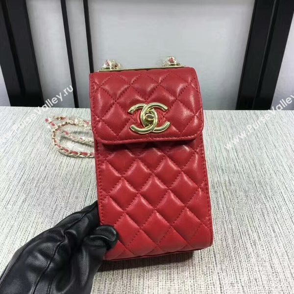 Chanel Sheepskin Leather Shoulder Bag 84074 Red