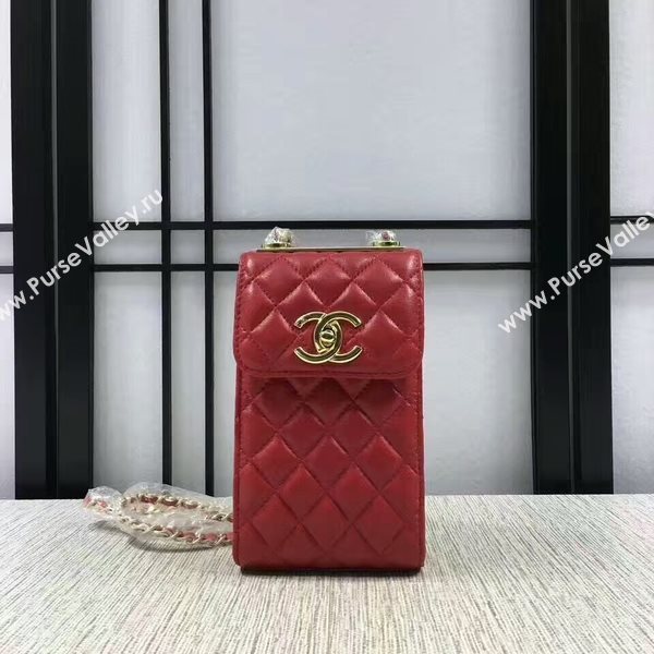 Chanel Sheepskin Leather Shoulder Bag 84074 Red