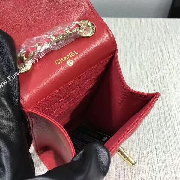 Chanel Sheepskin Leather Shoulder Bag 84074 Red