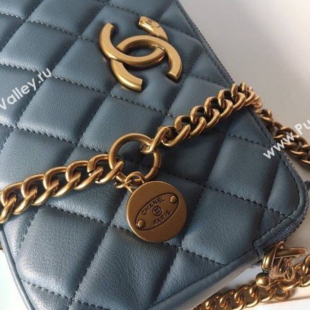 Chanel Shoulder Bag Original Sheepskin Leather A66270 SkyBlue