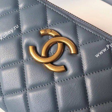 Chanel Shoulder Bag Original Sheepskin Leather A66270 SkyBlue