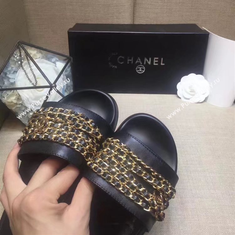 Chanel Slipper Leather CH2149 Black