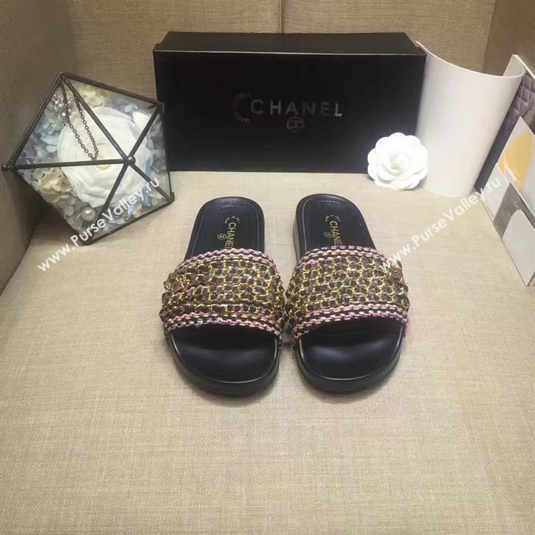 Chanel Slipper Leather CH2149 Black