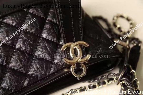 Chanel Small Shoulder Bag Sheepskin Leather A93825 Black