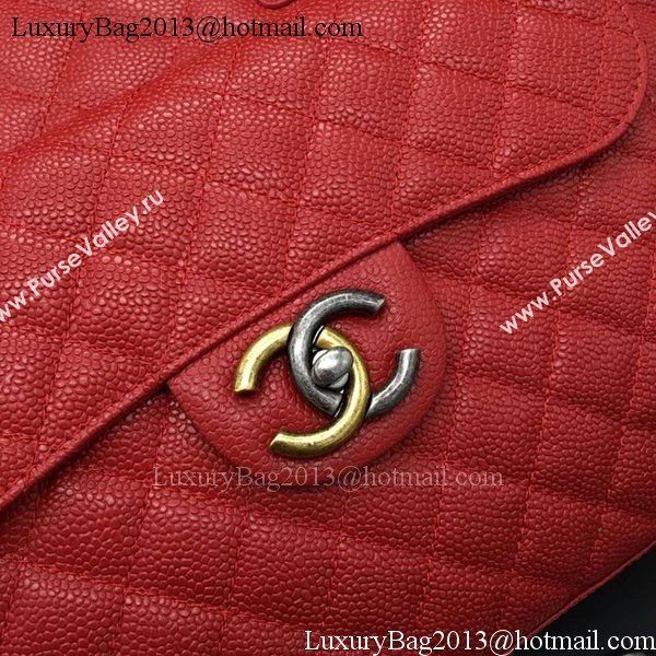 Chanel Tote Shopper Bag Sheepskin Leather A6689 Red