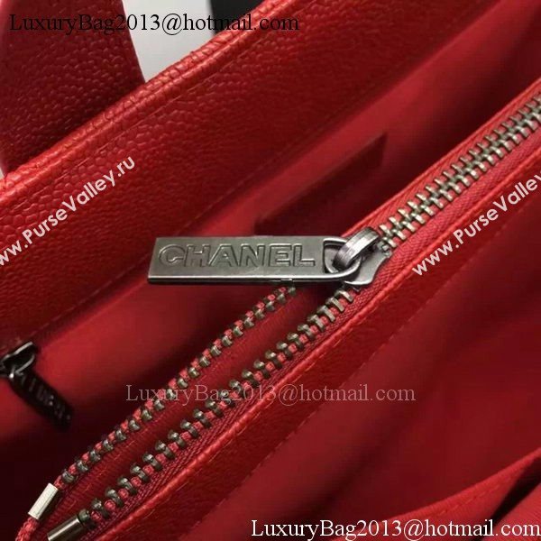 Chanel Tote Shopper Bag Sheepskin Leather A6689 Red