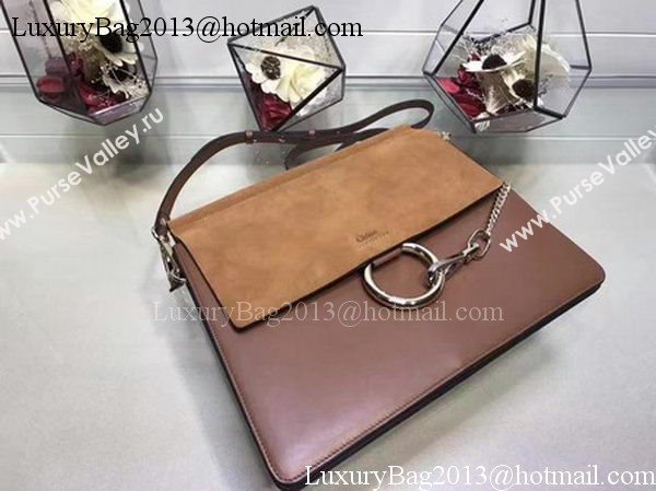 Chloe Faye Shoulder Bag Suede Leather C33569 Brown