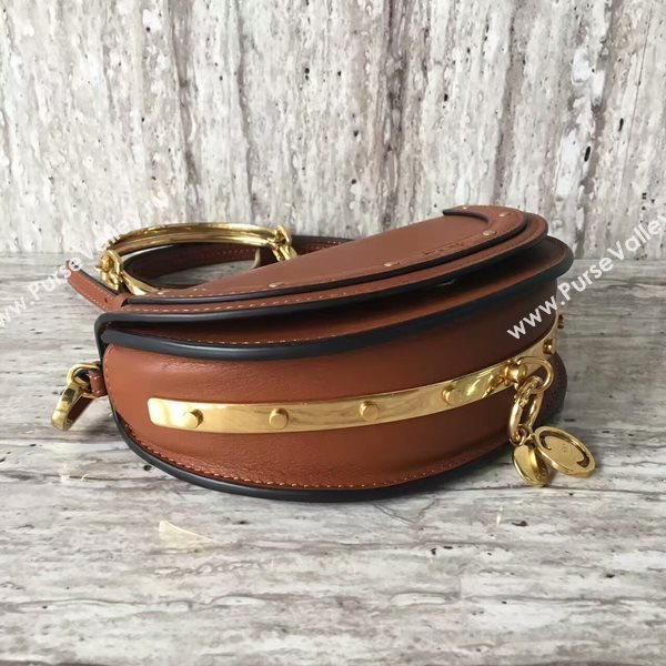 Chloe Nile Calf Leather Shoulder Bag A03372 Brown