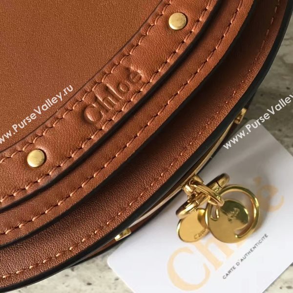 Chloe Nile Calf Leather Shoulder Bag A03372 Brown