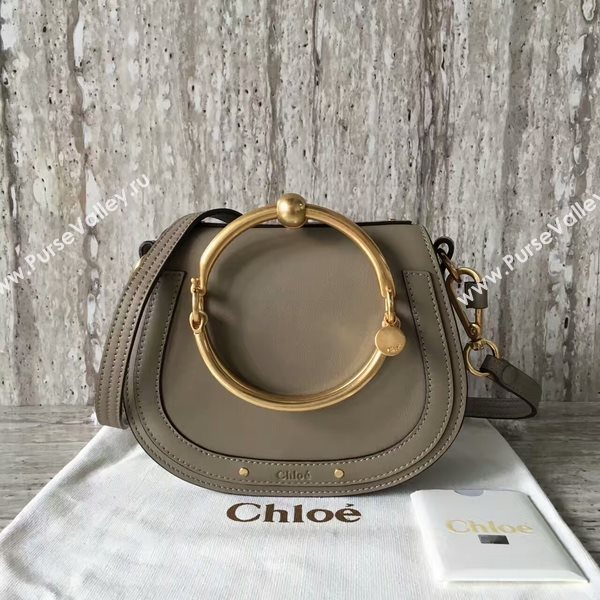 Chloe Nile Calfskin Leather Shoulder Bag A03371 Grey